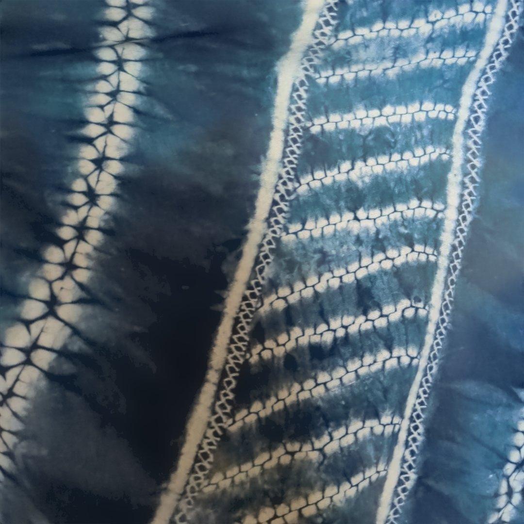 ネイビーとホワイトの絞り浴衣