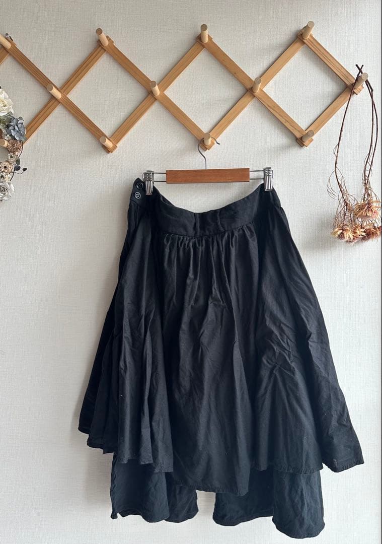 KAPITAL 【キャピタル】スカート風パンツ　ブラック【1】