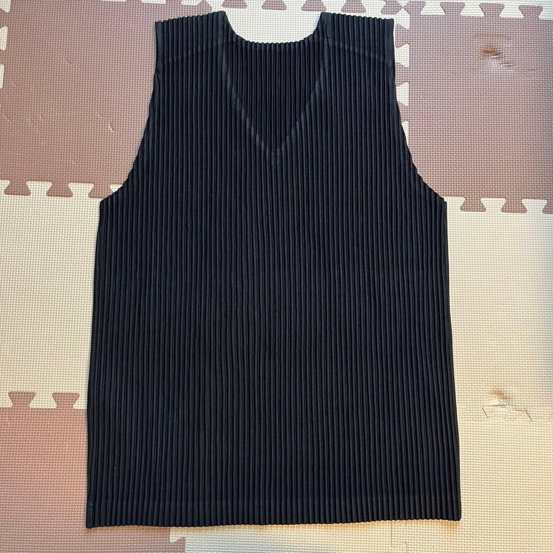 オムプリッセ BASICS Vネック ベスト ブラック