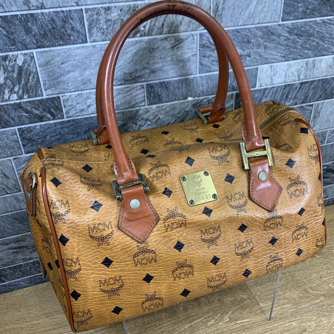 ヴィンテージ　MCM　A6631　レザー　ミニボストンバッグ　MUNCHEN