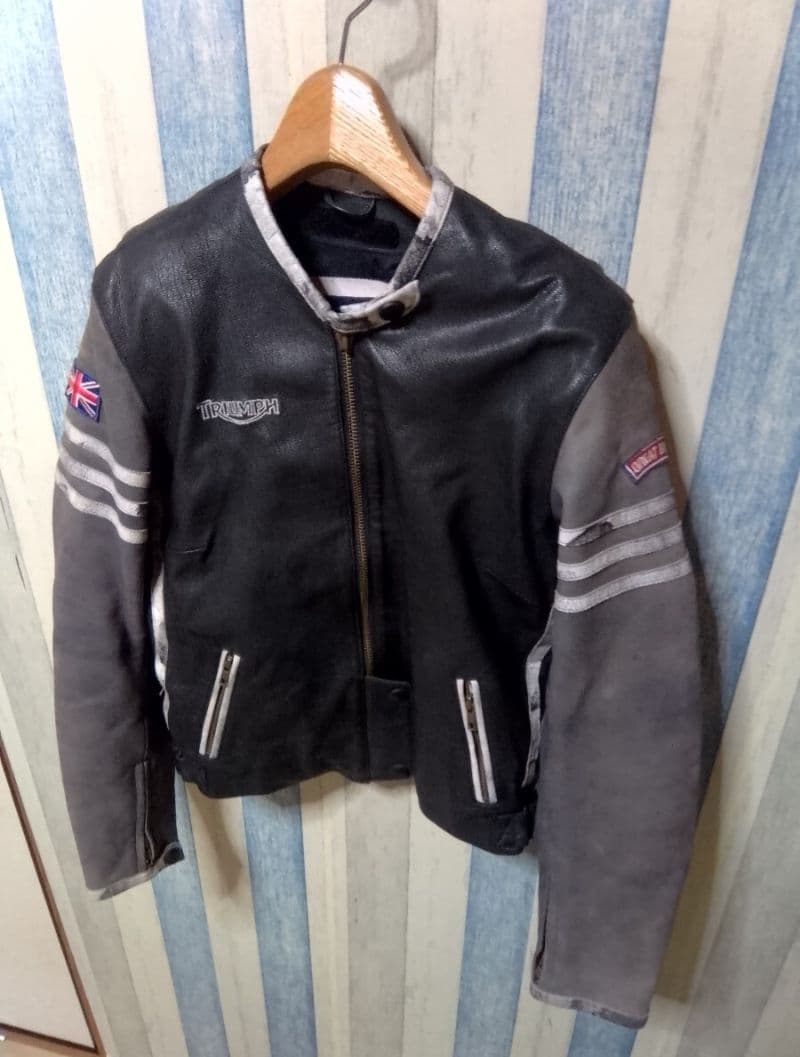 TRIUMPH 牛革 シングルライダースジャケット L//ライディング