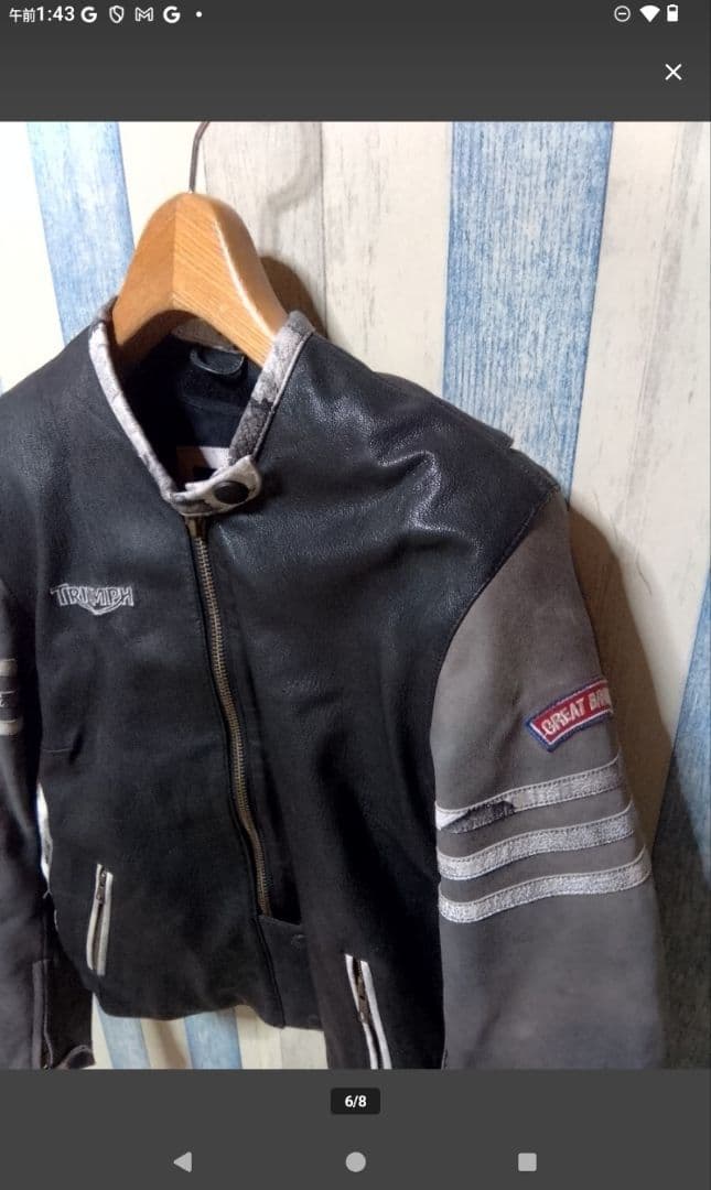TRIUMPH 牛革 シングルライダースジャケット L//ライディング