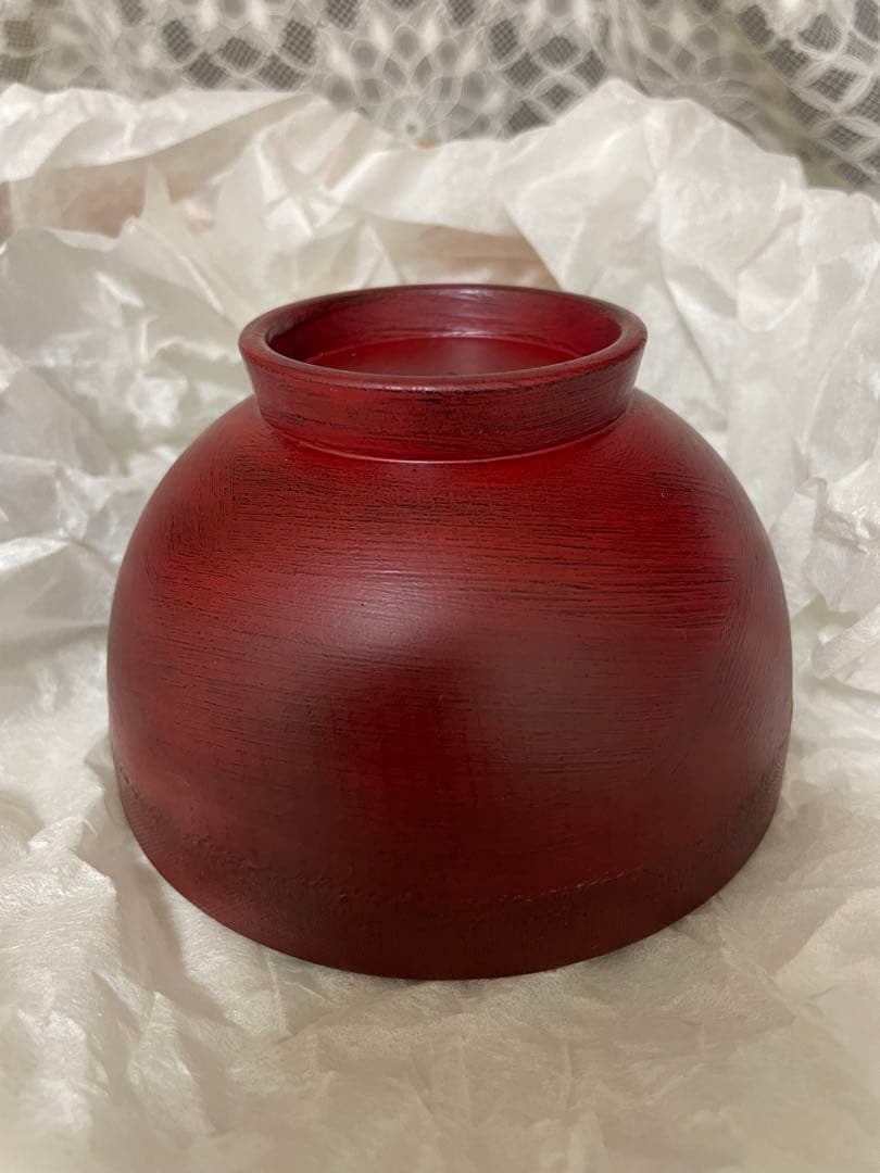 漆塗り汁椀　2個セット　渕布刷毛　曙　根来　山岸厚夫