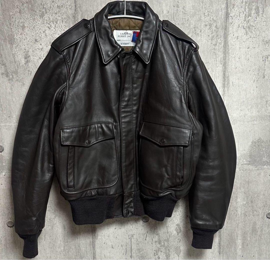 美品schott 674G A-2 G-1 ヴィンテージレザーフライトジャケット