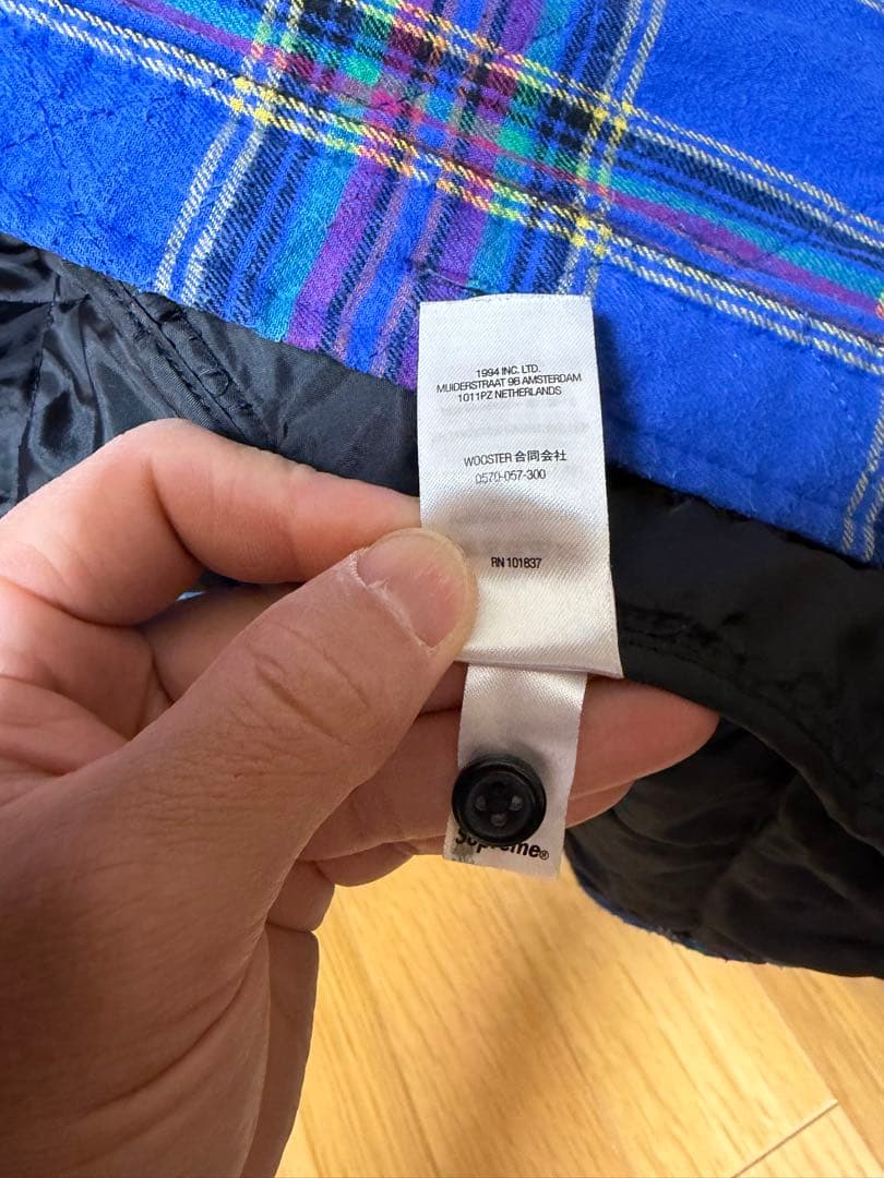 supreme 21aw Quilted Plaid フランネルシャツ