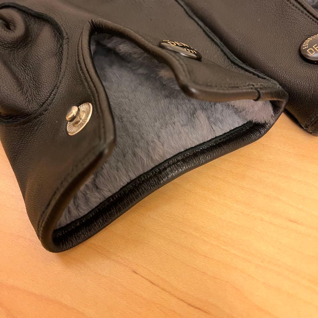 【極美品】DENTS ヘアシープグローブ ラビットファーライニング15-1590