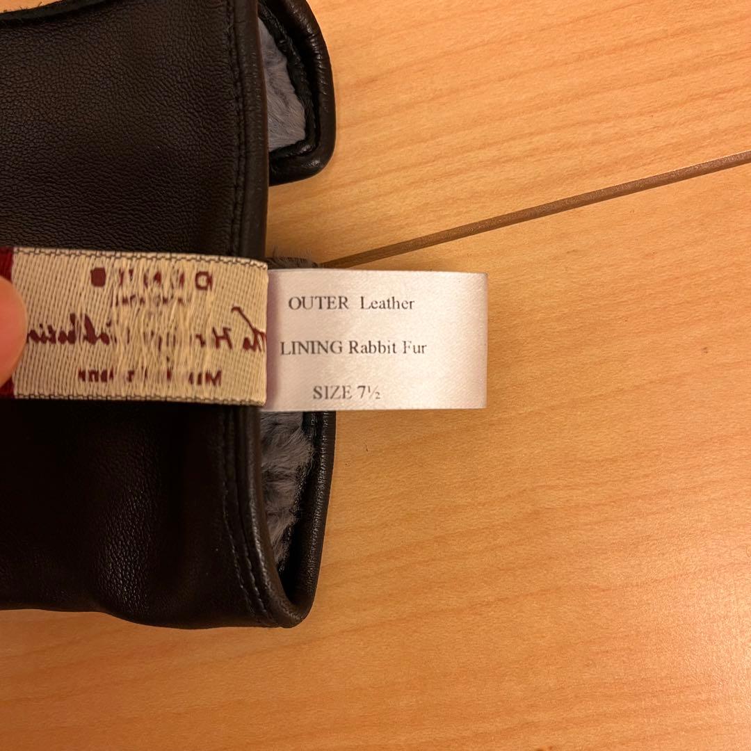 【極美品】DENTS ヘアシープグローブ ラビットファーライニング15-1590