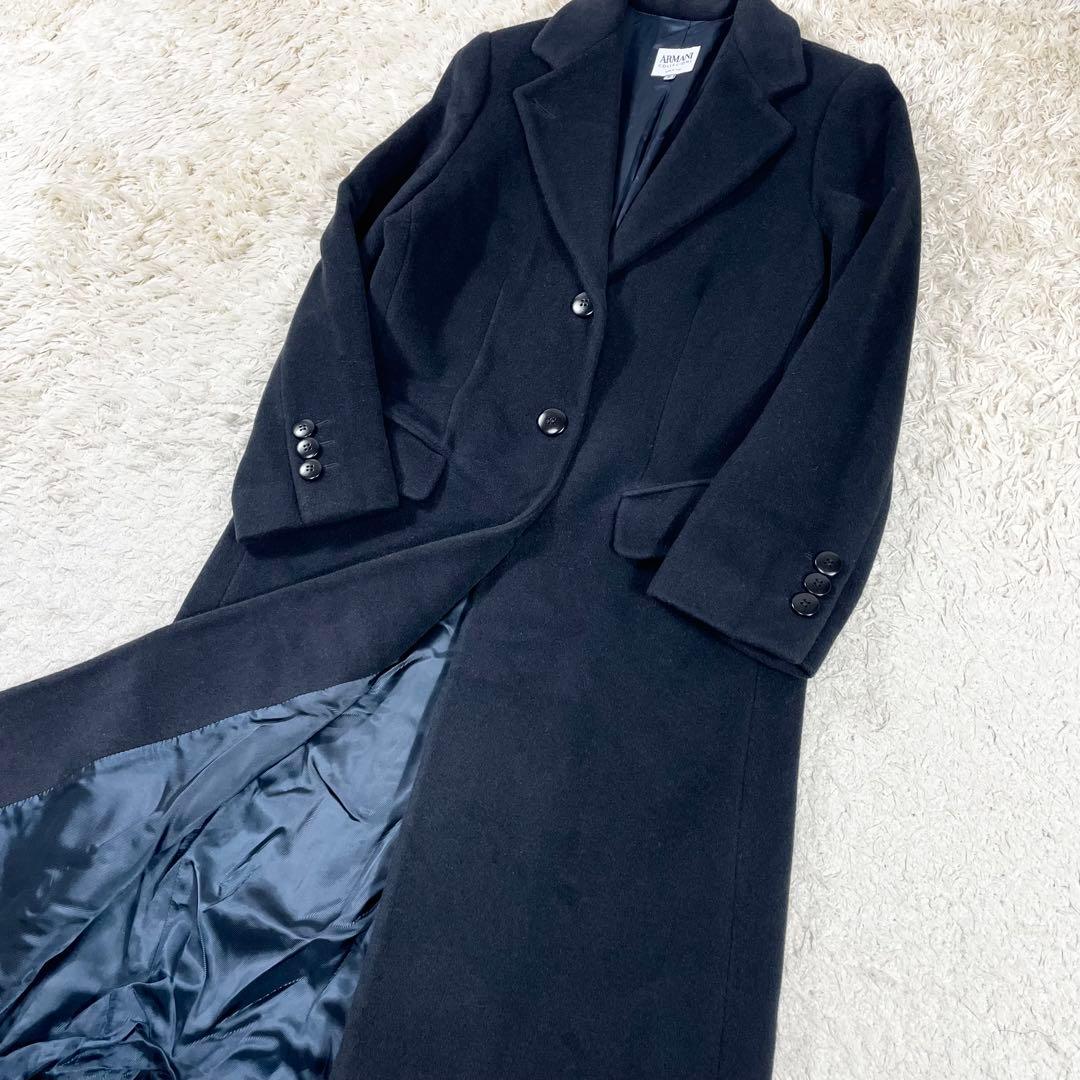✨美品 アルマーニ チェスターコート マキシ丈 カシミヤ アンゴラ 希少XL