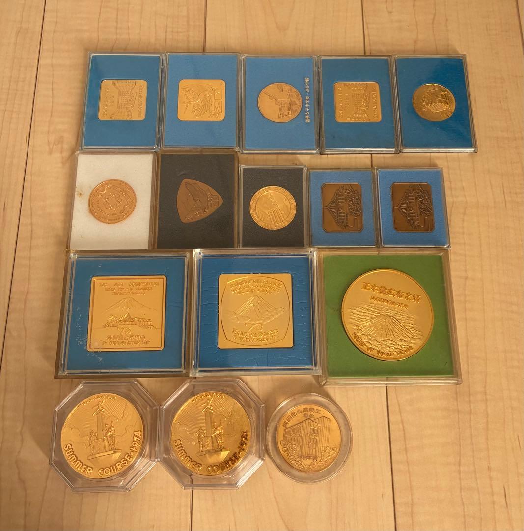 創価学会　記念メダル、ネクタイピン、御影石等まとめ売り25点セット　コレクション