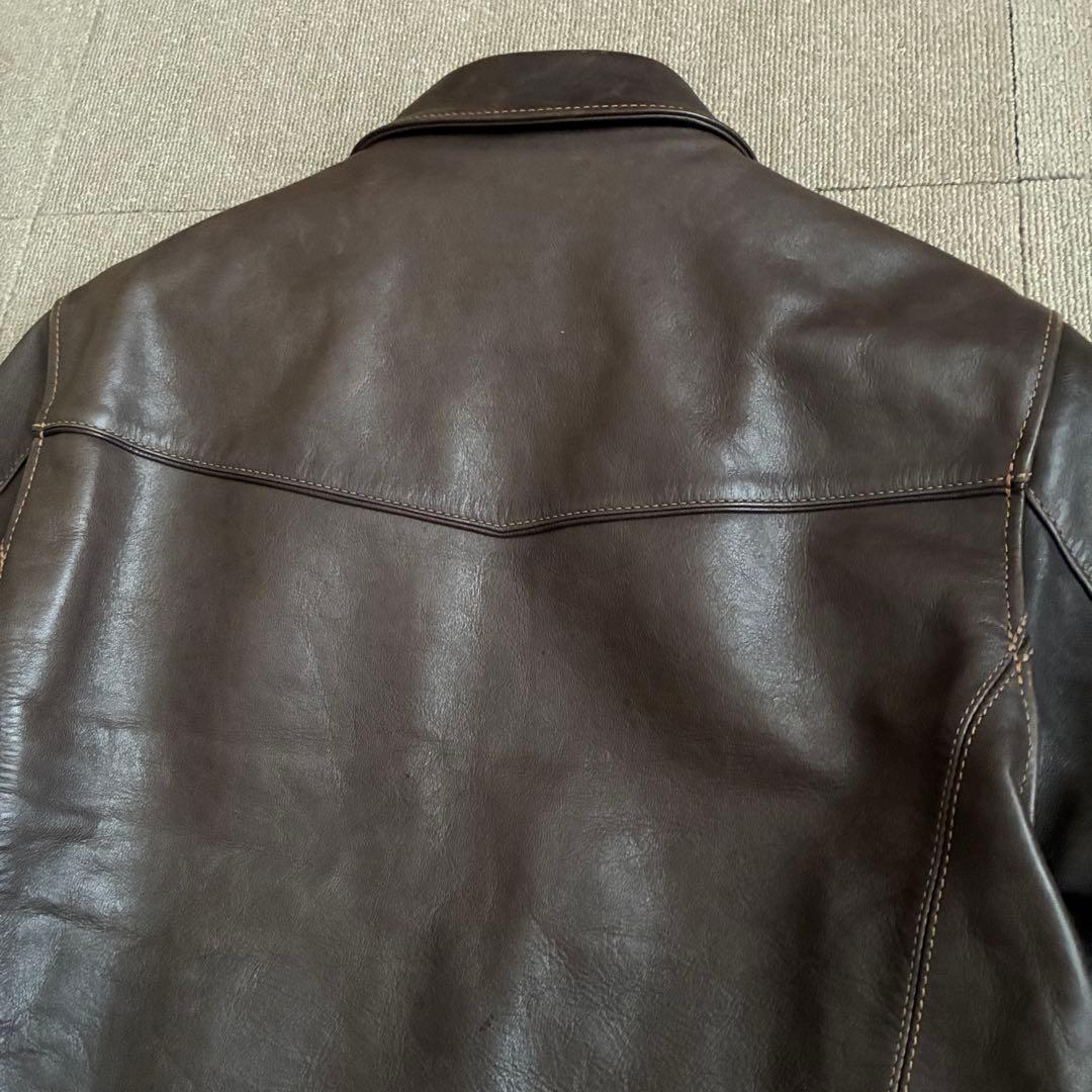 最終価格 フラットヘッド ホースハイド シングルジャケット 茶 38 レザー
