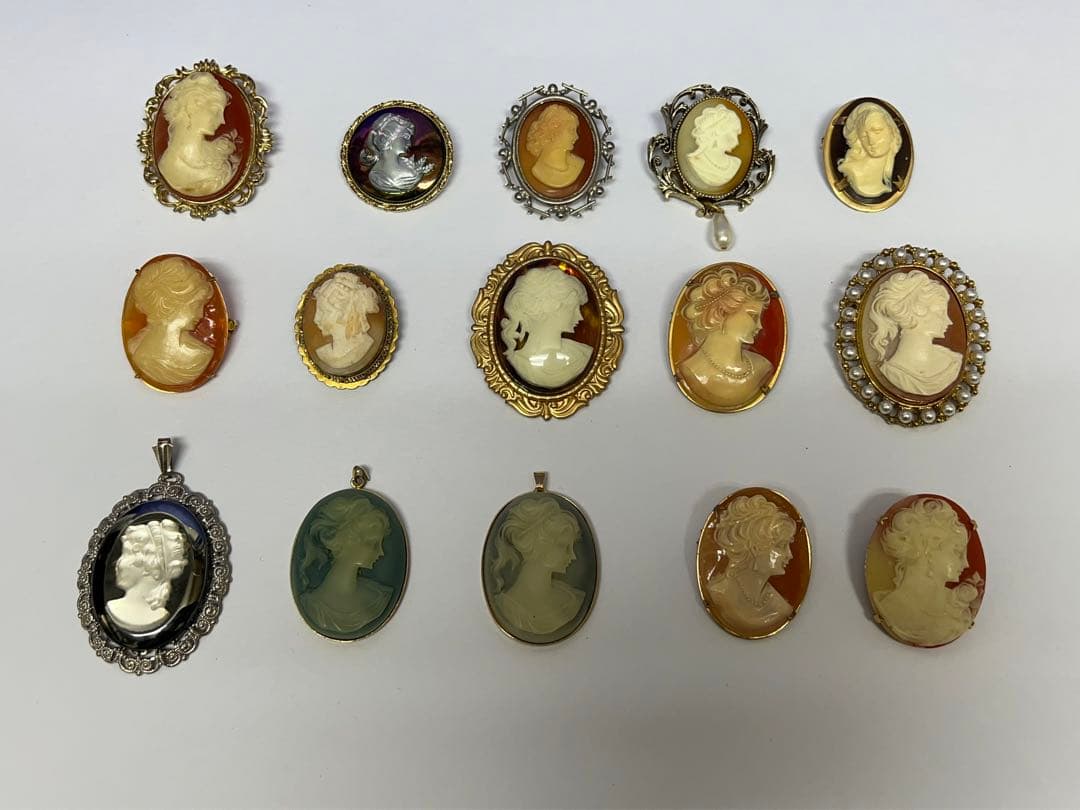 カメオ　ブローチ　まとめ　15点