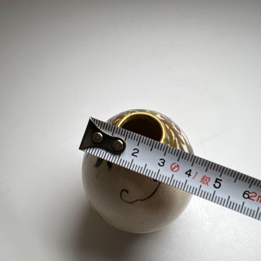 時代薩摩焼　極上金彩花鳥図花瓶　木箱付　高さ7.5㎝　東Y7-0501②トヒエ