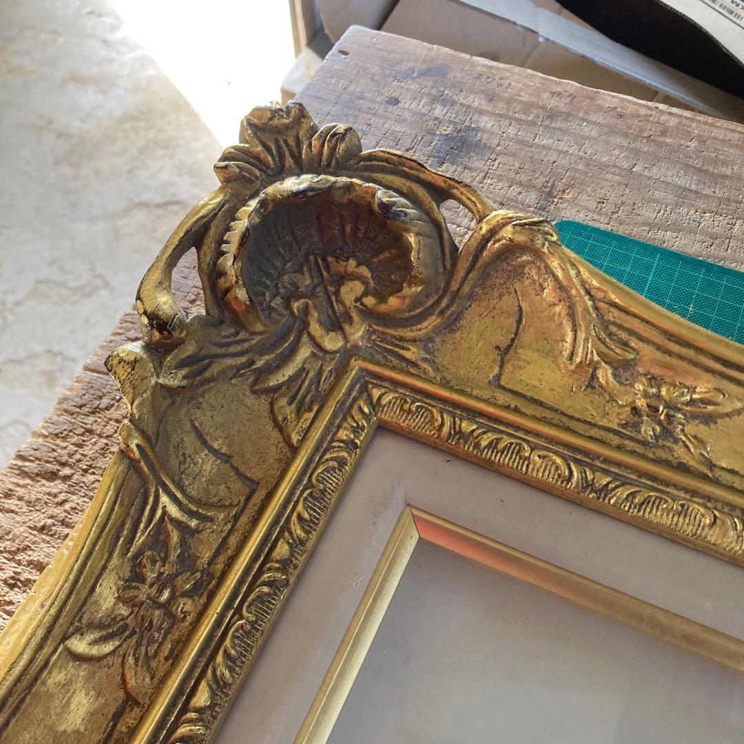 F10号 油彩額縁 ゴールドフレーム アートフレーム 金色 ガラス