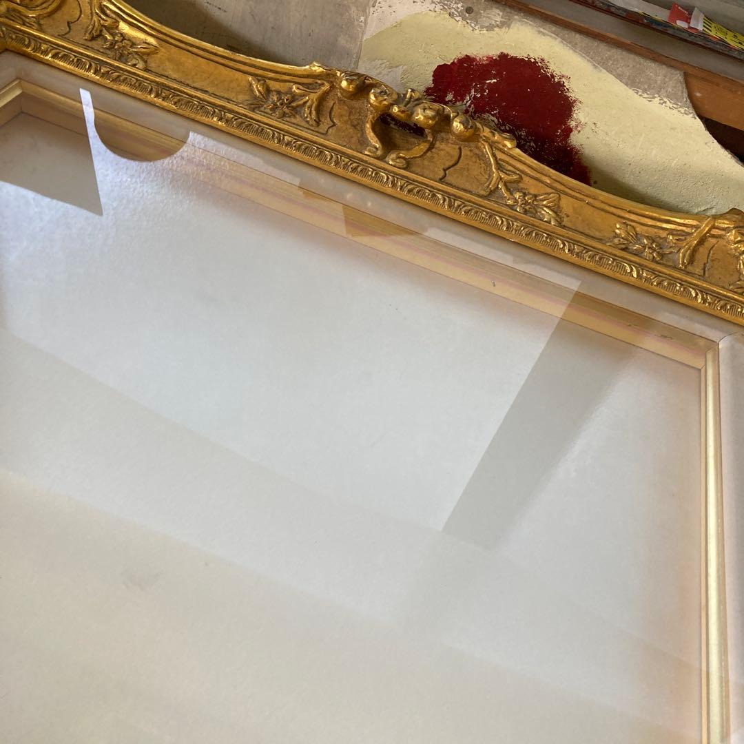 F10号 油彩額縁 ゴールドフレーム アートフレーム 金色 ガラス