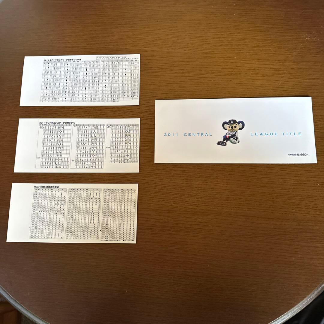 中日ドラゴンズ2011セントラルリーグ優勝記念乗車券　15セット