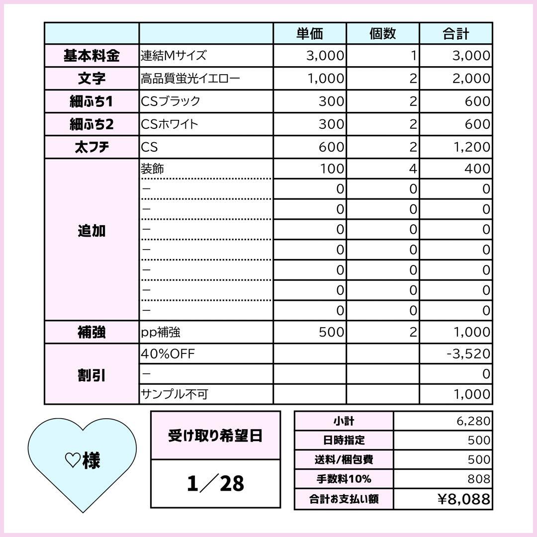 ♡ページ♡0128ネームボード うちわ文字 連結文字パネル オーダー