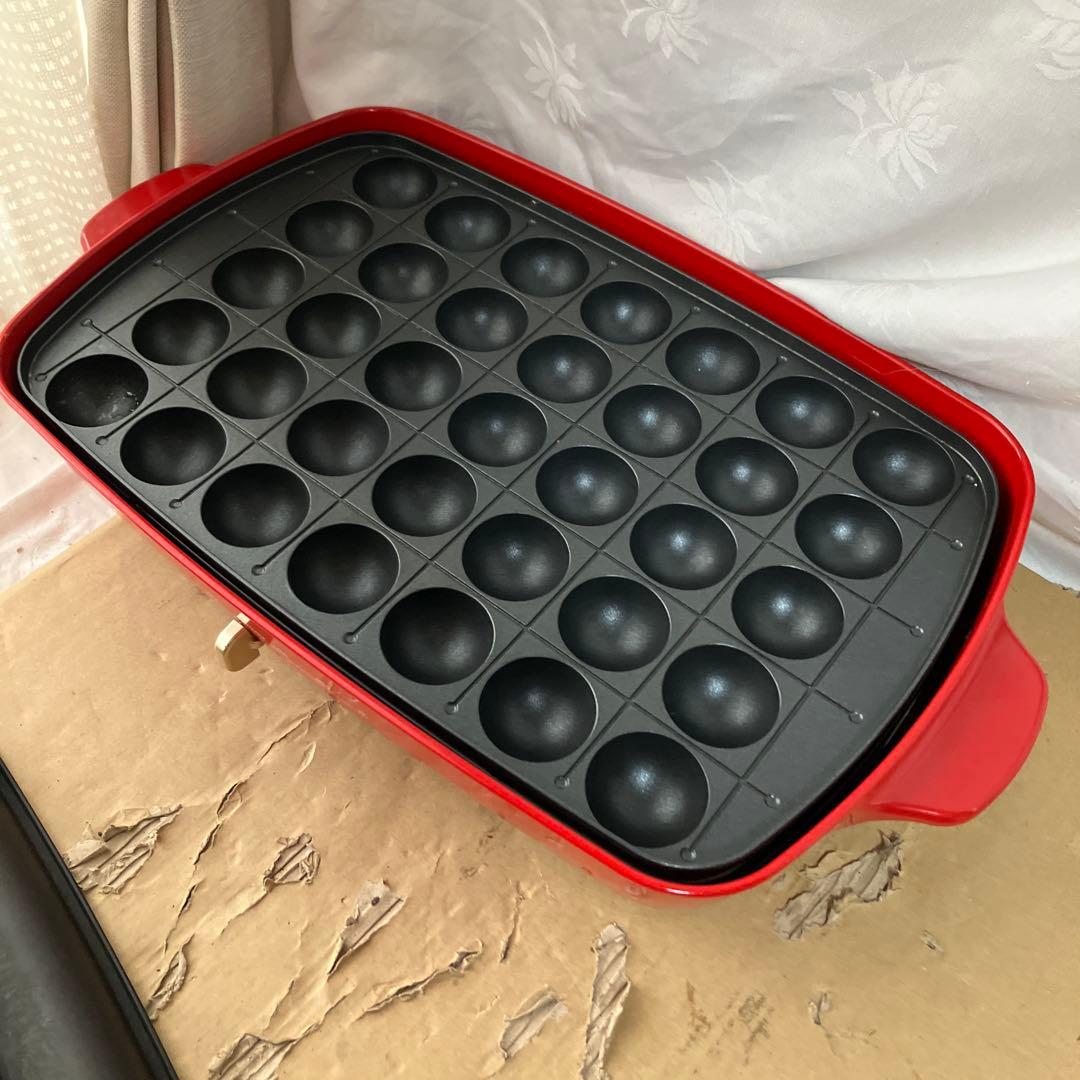 ブルーノ　グランデ　赤 ホットプレート プレート付き　BOE026