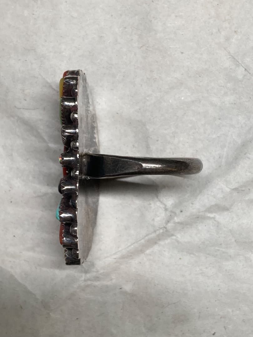 からか インディアン マルチストーン ニードルポイント リング