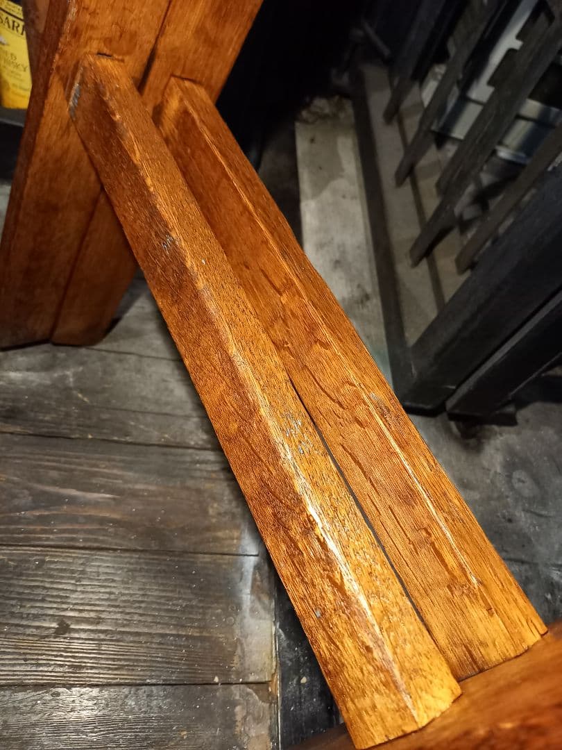 1960's　ヴィンテージ　ナチュラル　オーク　ウッド　ラダー　正直脚立　８号