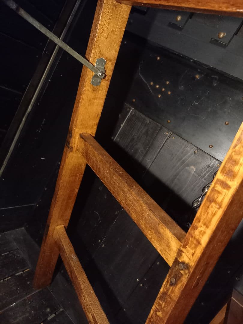 1960's　ヴィンテージ　ナチュラル　オーク　ウッド　ラダー　正直脚立　８号