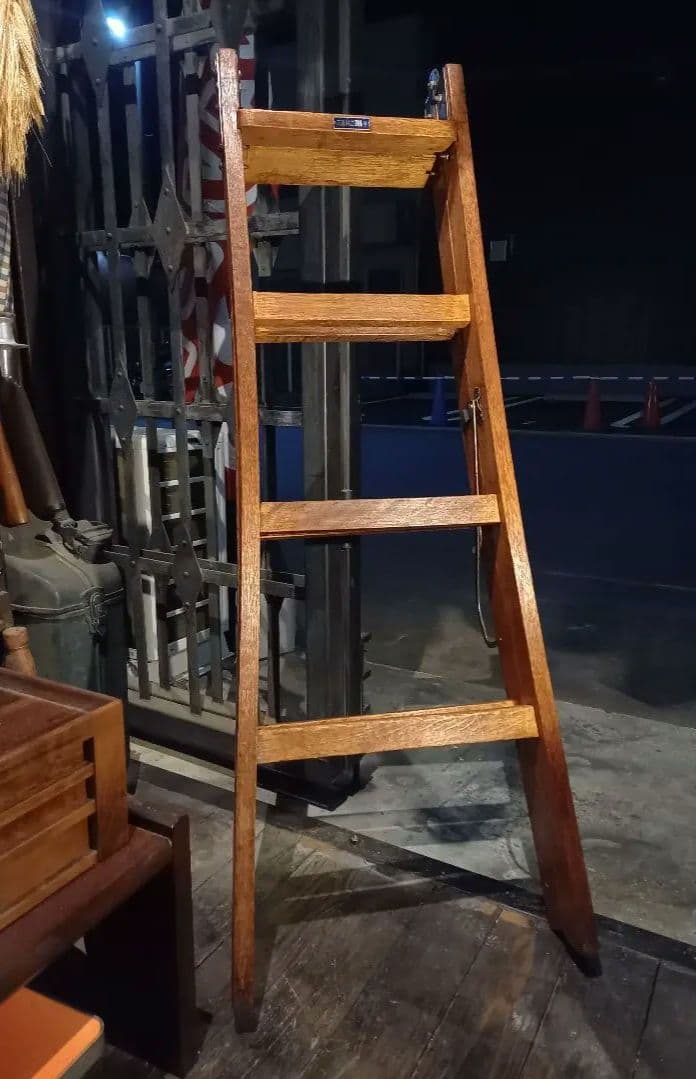 1960's　ヴィンテージ　ナチュラル　オーク　ウッド　ラダー　正直脚立　８号