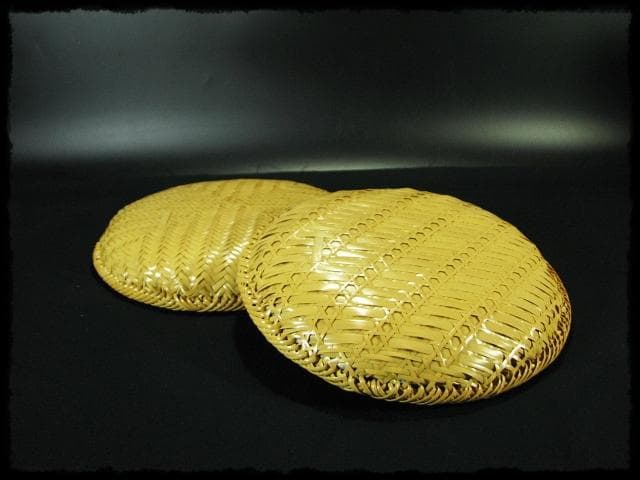 田中 篁斎 宗全好 平 炭斗 炉風炉 一双 網代 茶道具 炭道具 f137