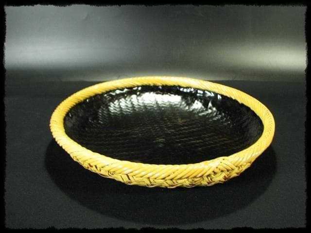 田中 篁斎 宗全好 平 炭斗 炉風炉 一双 網代 茶道具 炭道具 f137