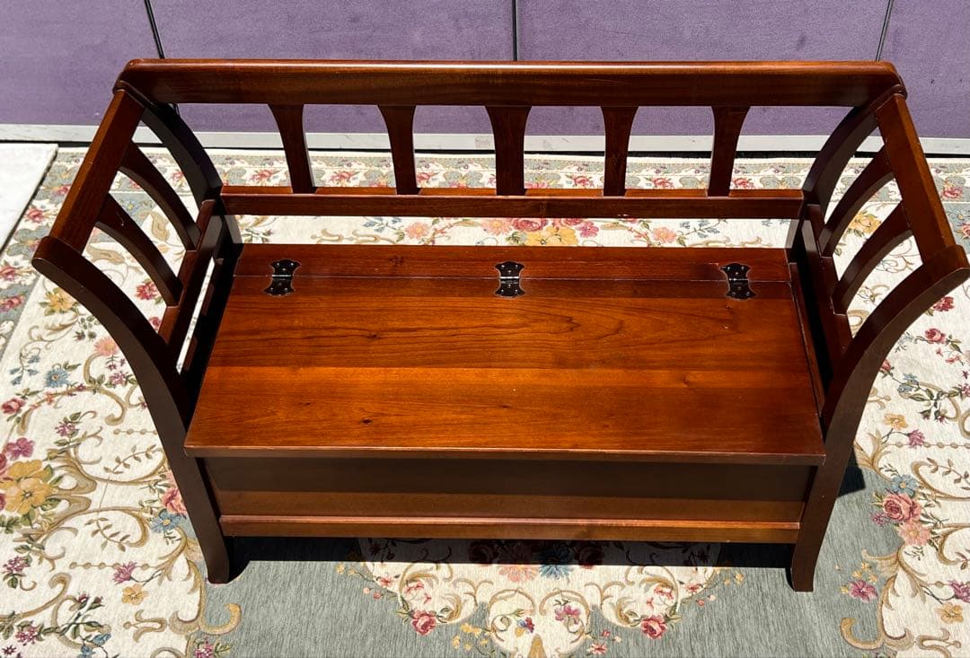 木製収納ベンチ ブラウン