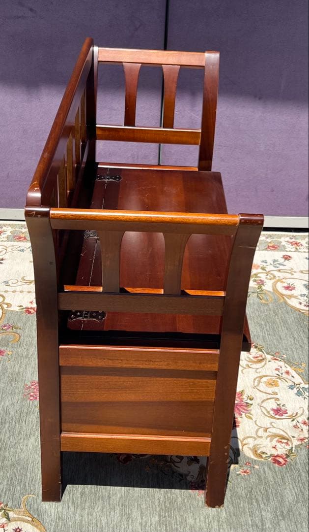 木製収納ベンチ ブラウン