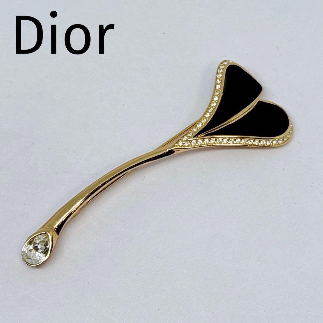 Dior ディオール ゴールド ラインストーン ヴィンテージ ブローチ