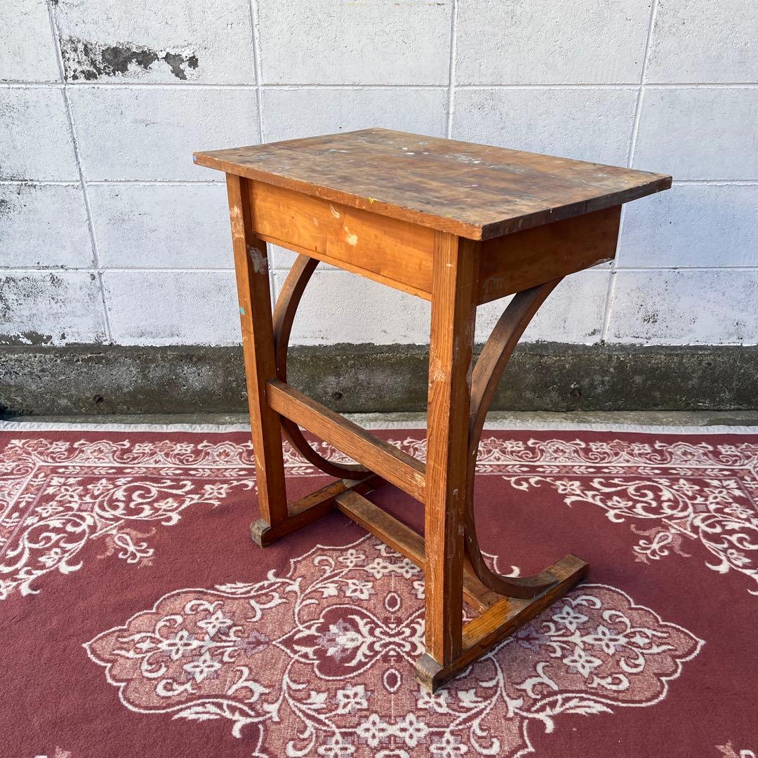 古家具アンティーク品◾️昔の古い木製机 サイドテーブル ディスプレイ台
