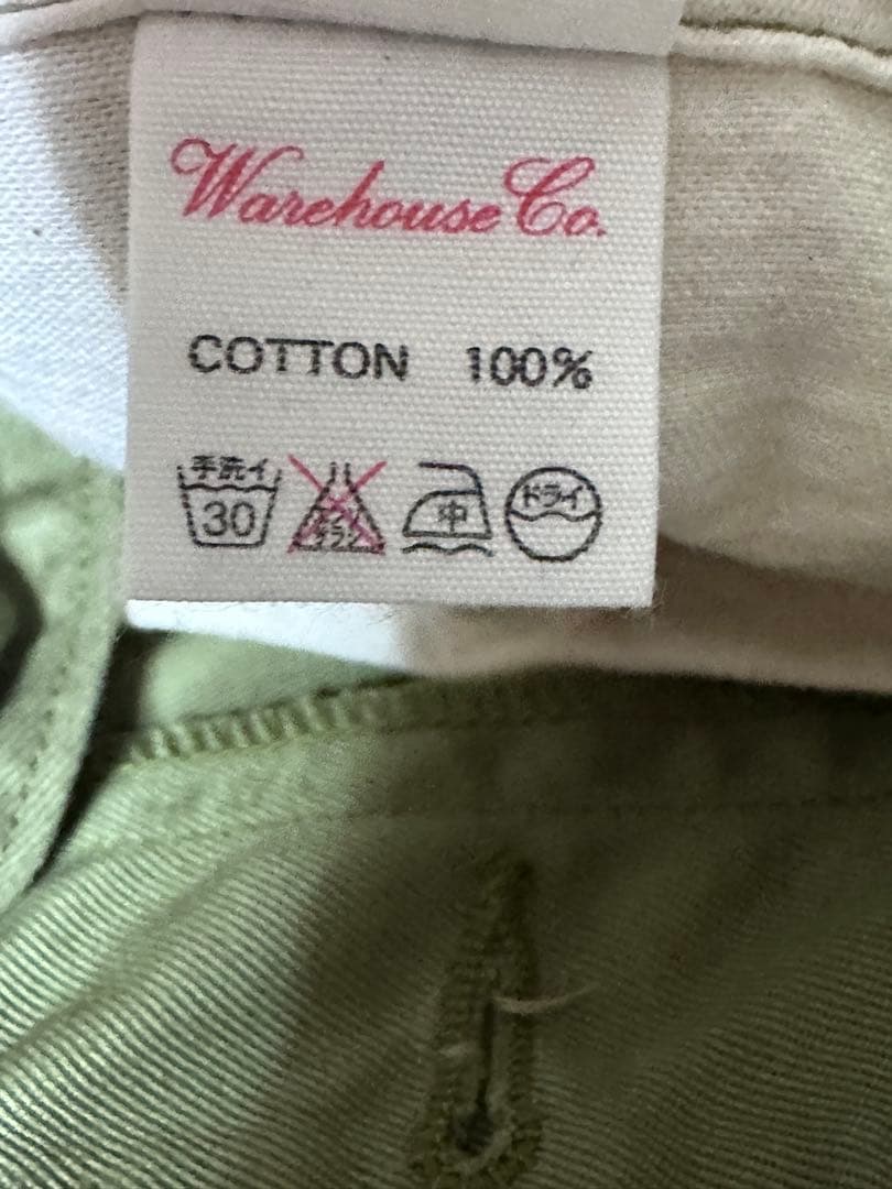 WAREHOUSE duck digger 1082 グリーン チノ サイズ34