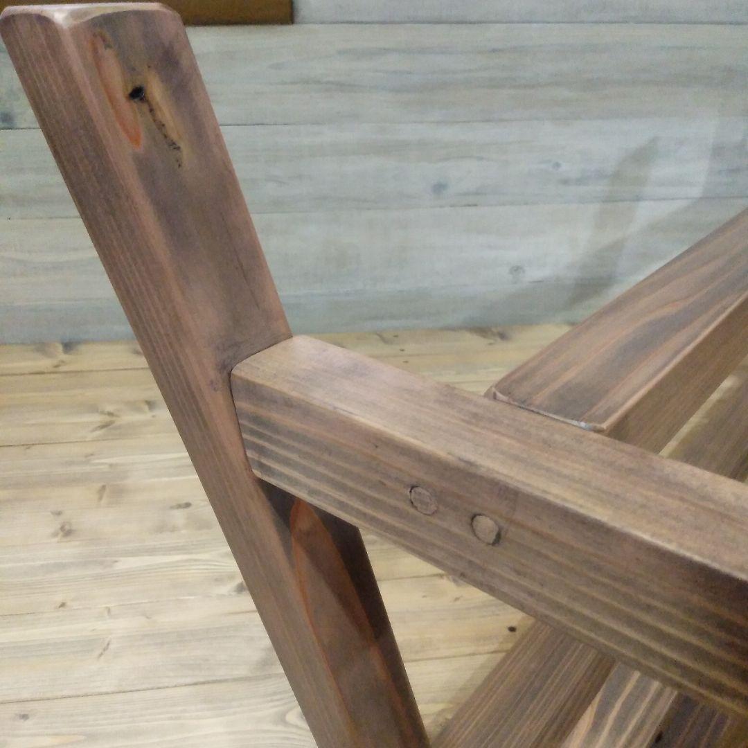 ※キズ有り　ハンドメイド木製ベンチ　幅100㎝　座面高45㎝　アンティークグレー