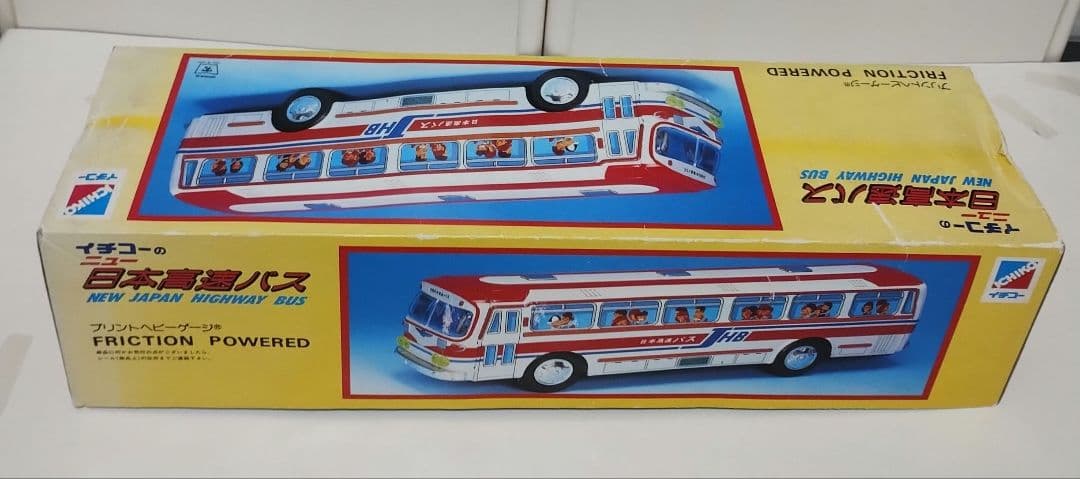ブリキ　日本高速バス　イチコー製品　当時物　昭和レトロ　デッドストック　美品✨