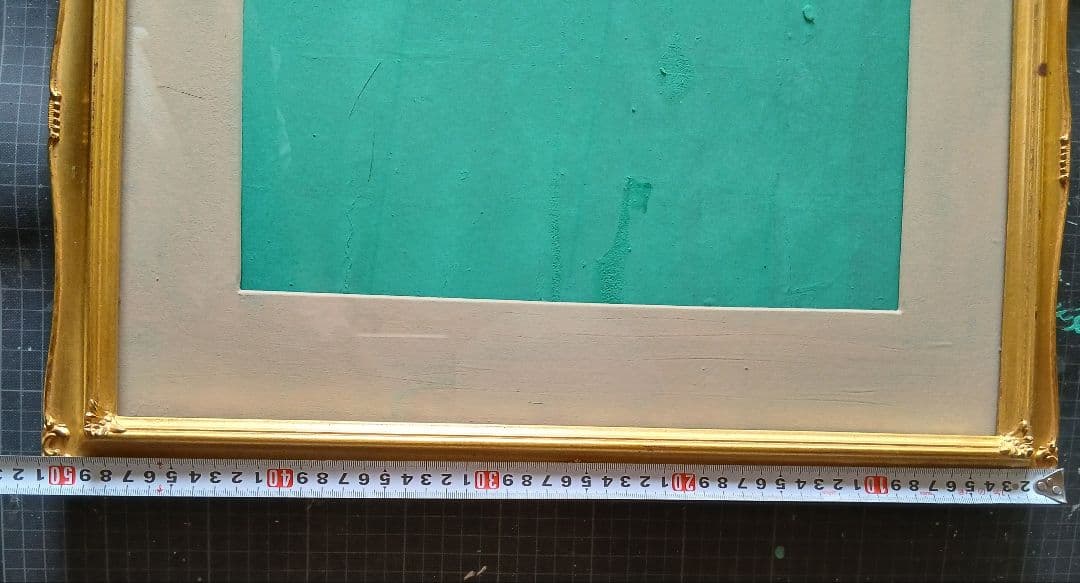 額縁　ゴールド装飾木製額縁 クリームマット付き