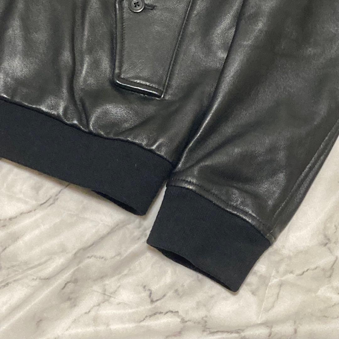 Edifice【高年式モデル】羊革 ラムレザー 黒 ブラック シングルライダース