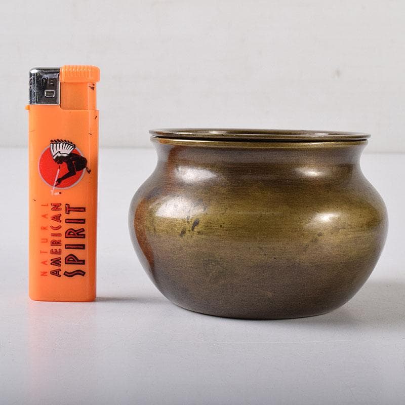 茶道具　唐銅　茶こぼし　建水　在銘　V　7608