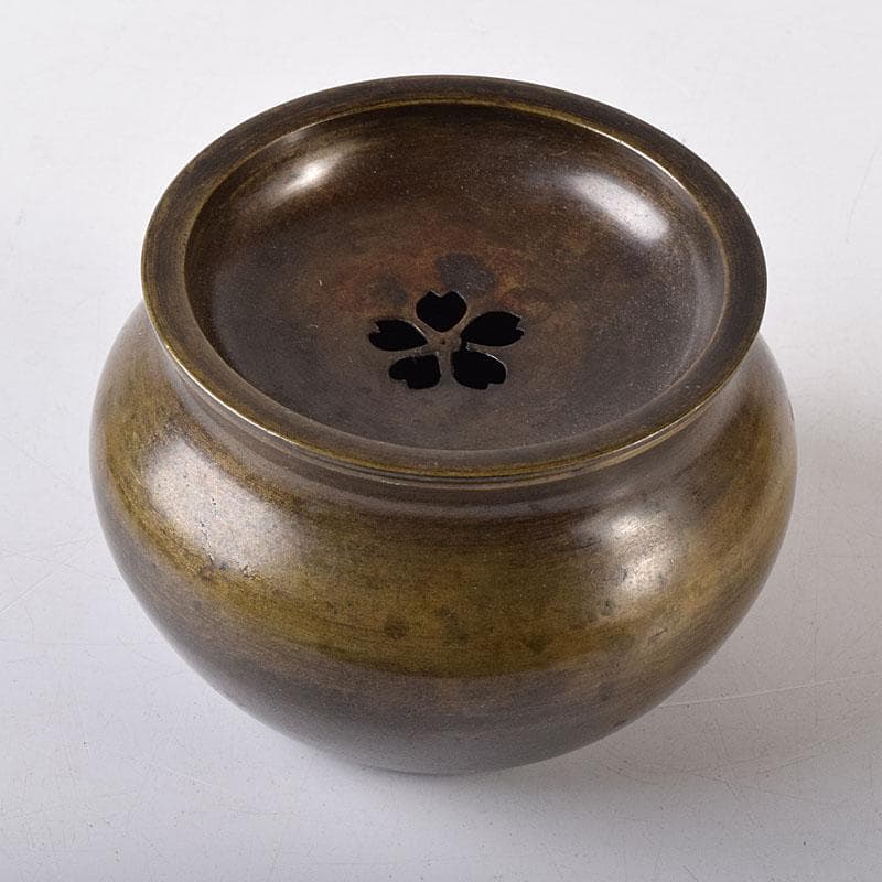 茶道具　唐銅　茶こぼし　建水　在銘　V　7608