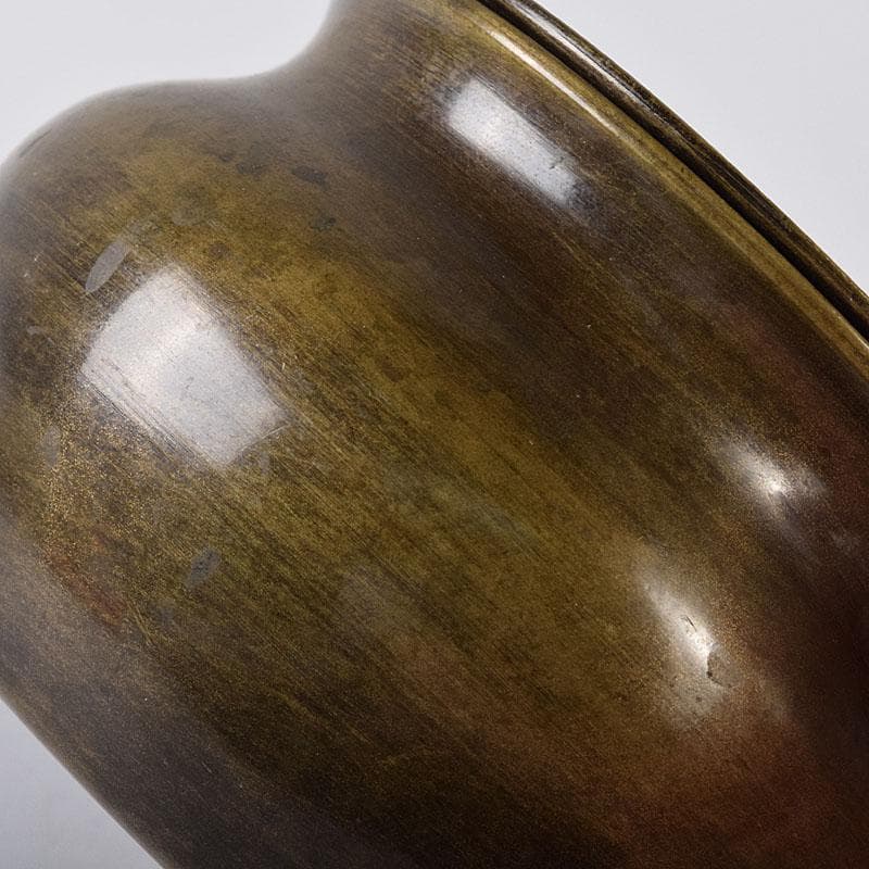 茶道具　唐銅　茶こぼし　建水　在銘　V　7608