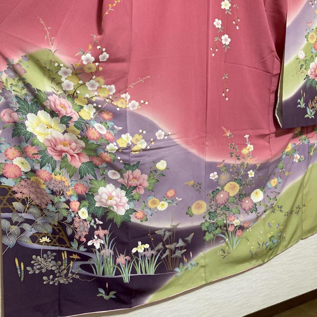 KA1930 振袖 身丈166cm 正絹 着物 成人式 トールサイズ