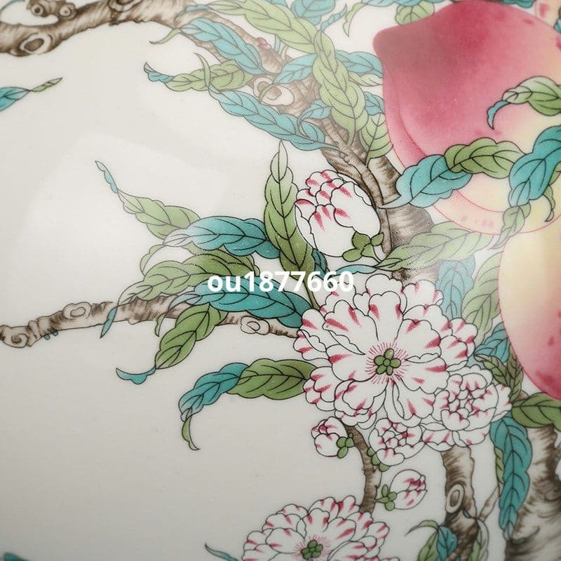 清乾隆粉彩福寿九桃天球瓶 景徳鎮 陶磁器 装飾品 現代工芸品 美術品 置物