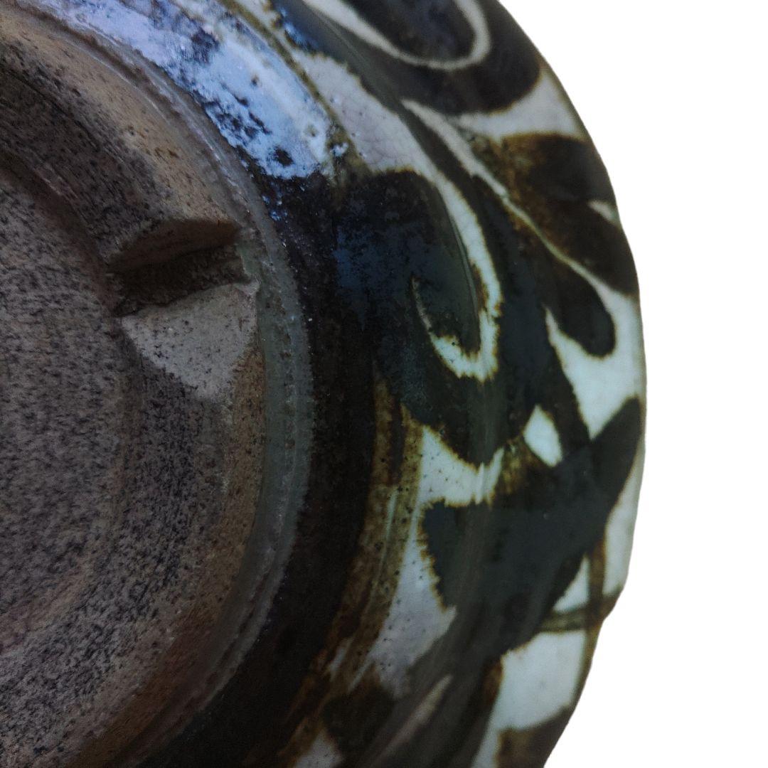 清水六兵衛　古鉄絵菓子皿　切欠高台