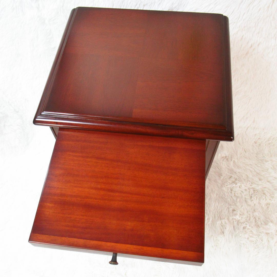 東海家具 ケント KENT 電話台 サイドチェスト 天然木 マホガニー材 レトロ