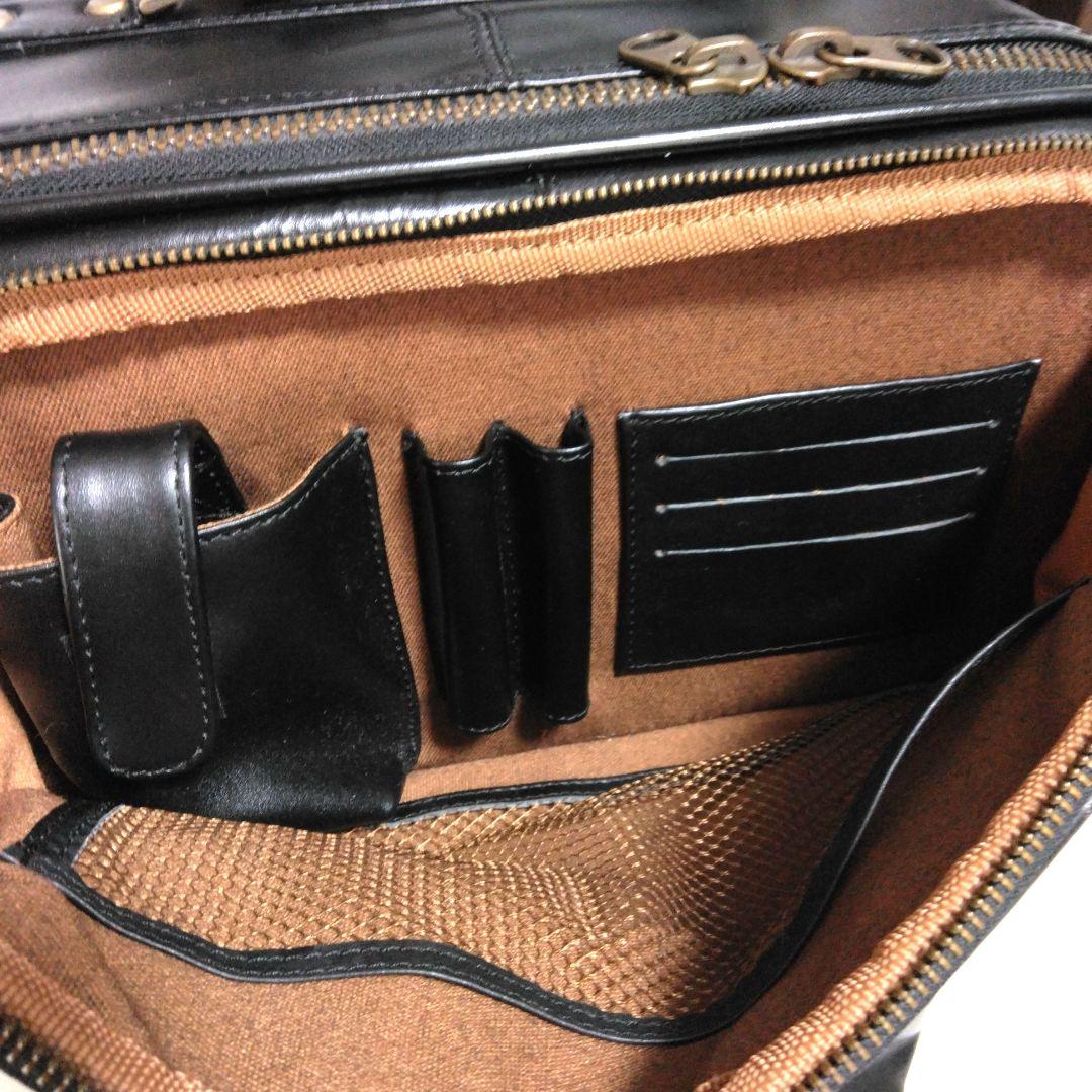 デキる男のブラックオールレザー　メンズキャリーバッグ