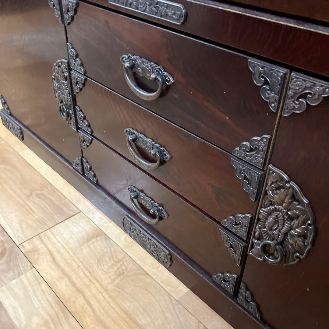 木製キャビネット 中型 ダークブラウン