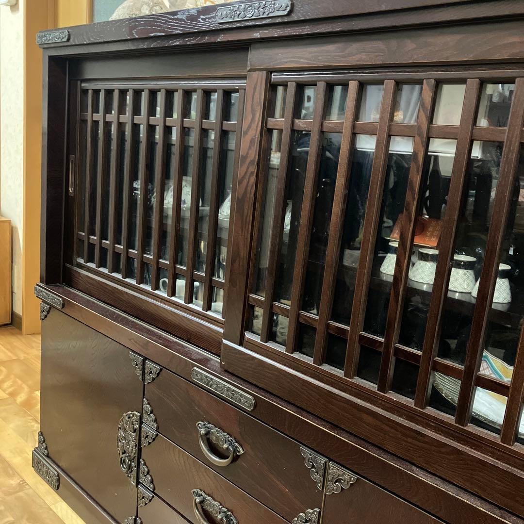 木製キャビネット 中型 ダークブラウン