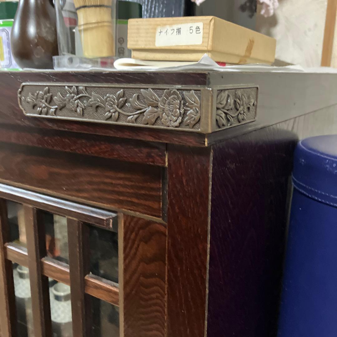 木製キャビネット 中型 ダークブラウン