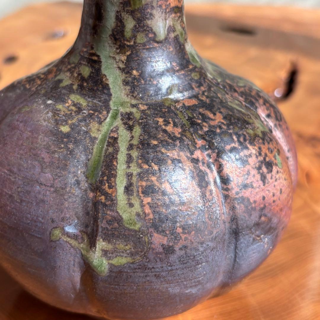 釜変 「瓜形瓶」市野茂良 丹波焼 丹窓窯 花瓶 共箱