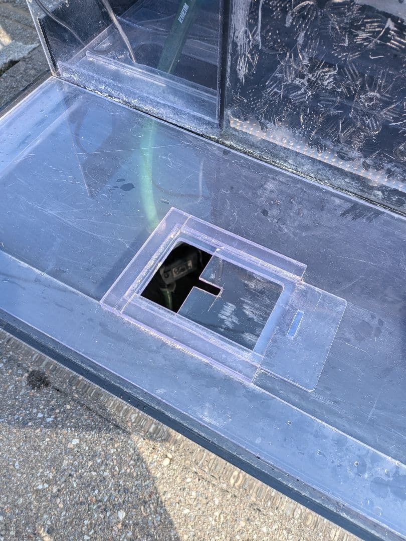 1200×450×450 4面ブラックアクリル水槽 +上部フィルターろ材等セット