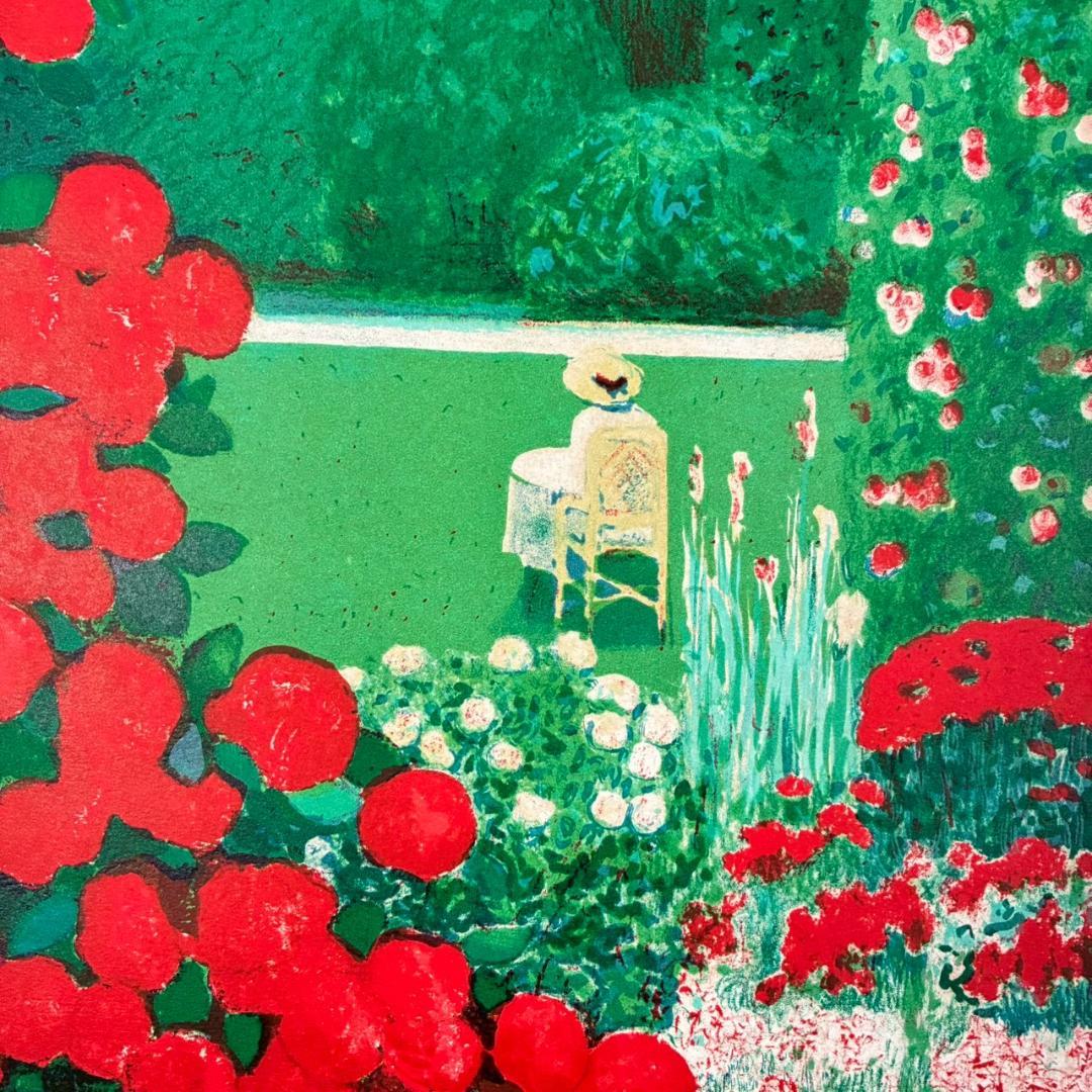 ジャン＝ピエール・カシニョール「赤い夏 まなざし」リトグラフ 直筆サイン入り